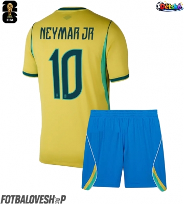 Brazílie Neymar Jr #10 Dětské Domácí Dres MS 2026 Krátký Rukáv (+ trenýrky)
